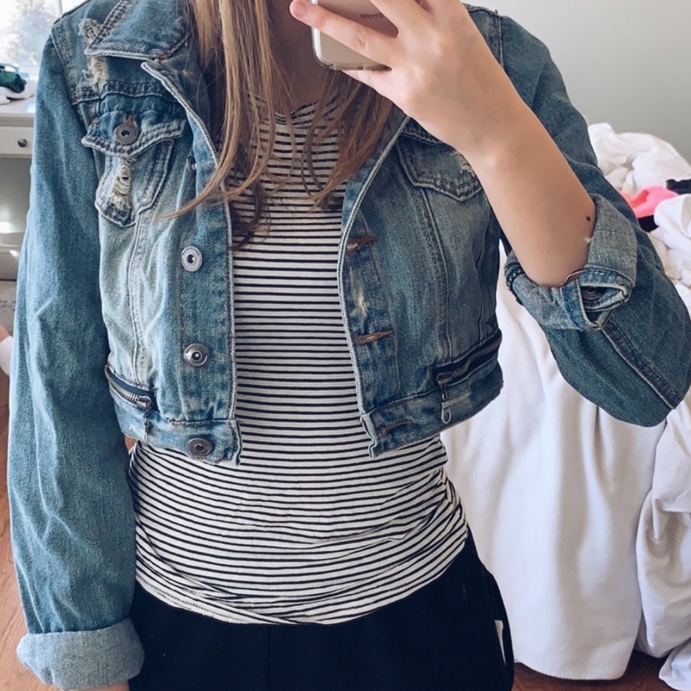 Cropped Denim Jean Jacket